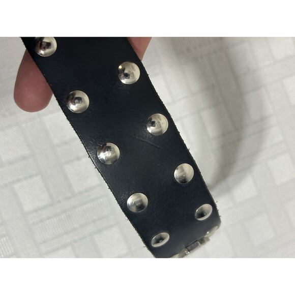 HARLEY DAVIDSON Motorcycle USA  28 Wide Black Leather Silver Studded Womens Belt main image 3